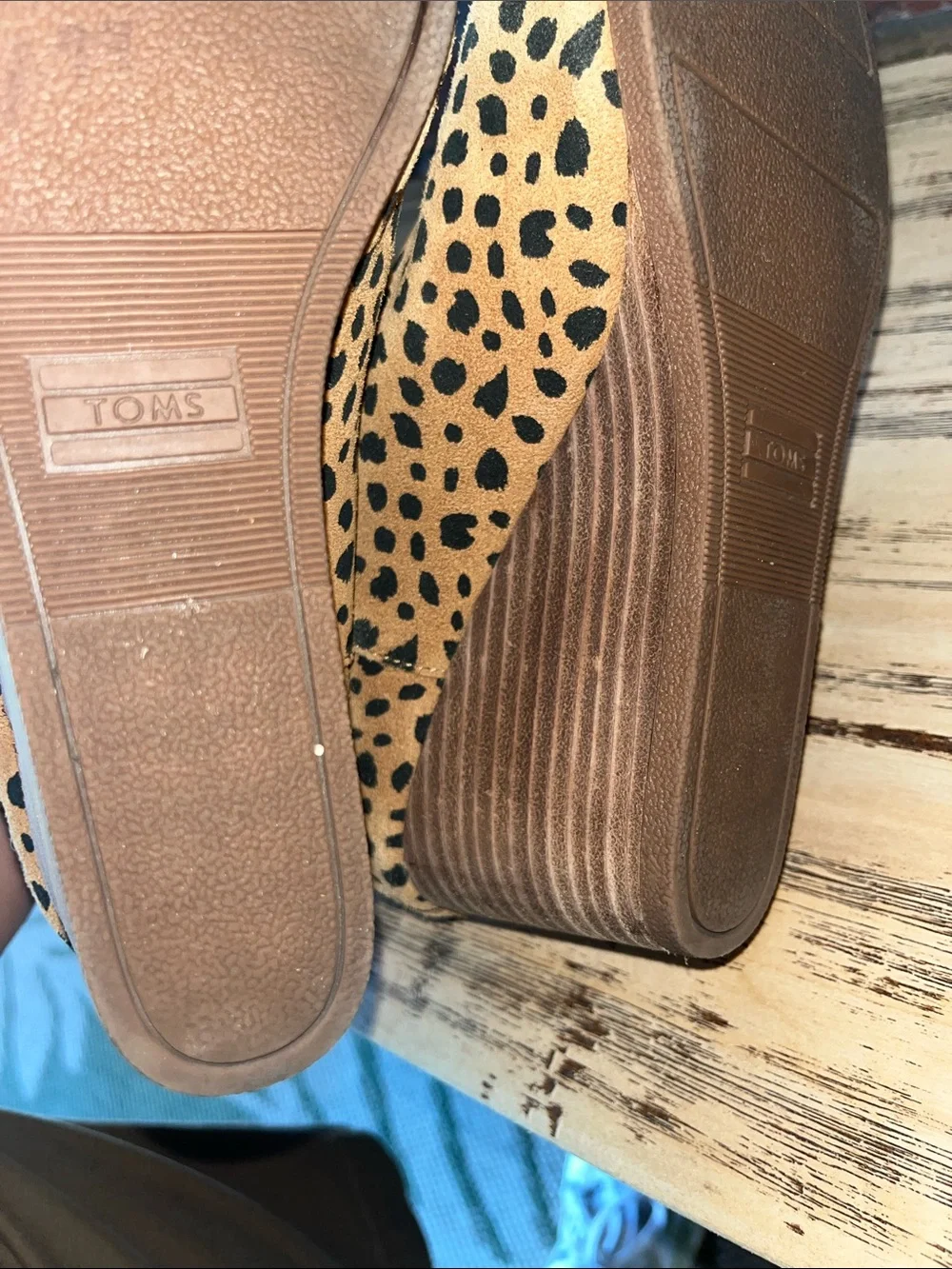 Toms Tan and Black Cheetah Print Suede Ankle Booties